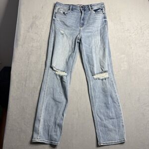 Hidden Jeans Womens‎ 30 Zoey Mom Jean High Rise Distressed Light Wash Fading